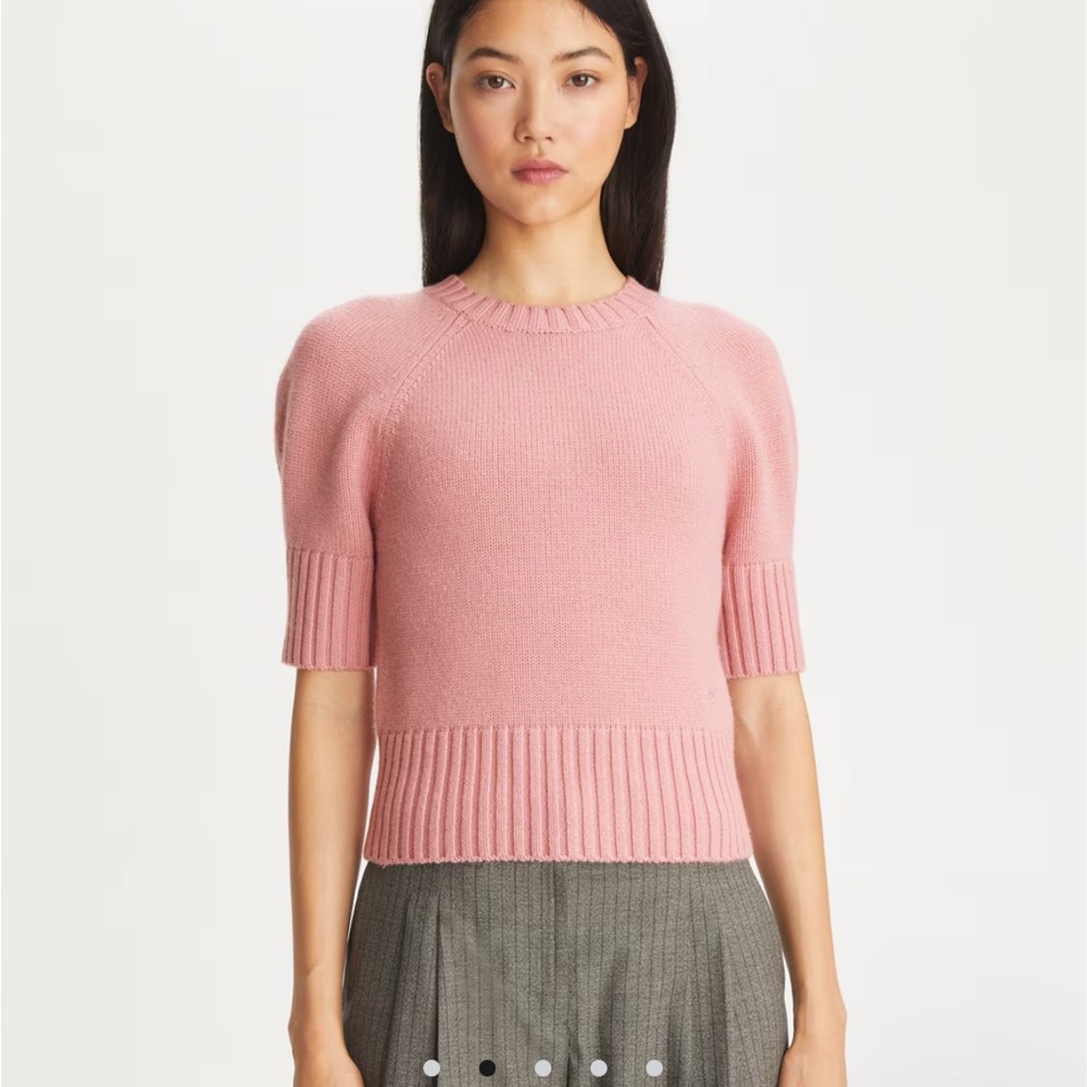 Pink puff sleeve sweater